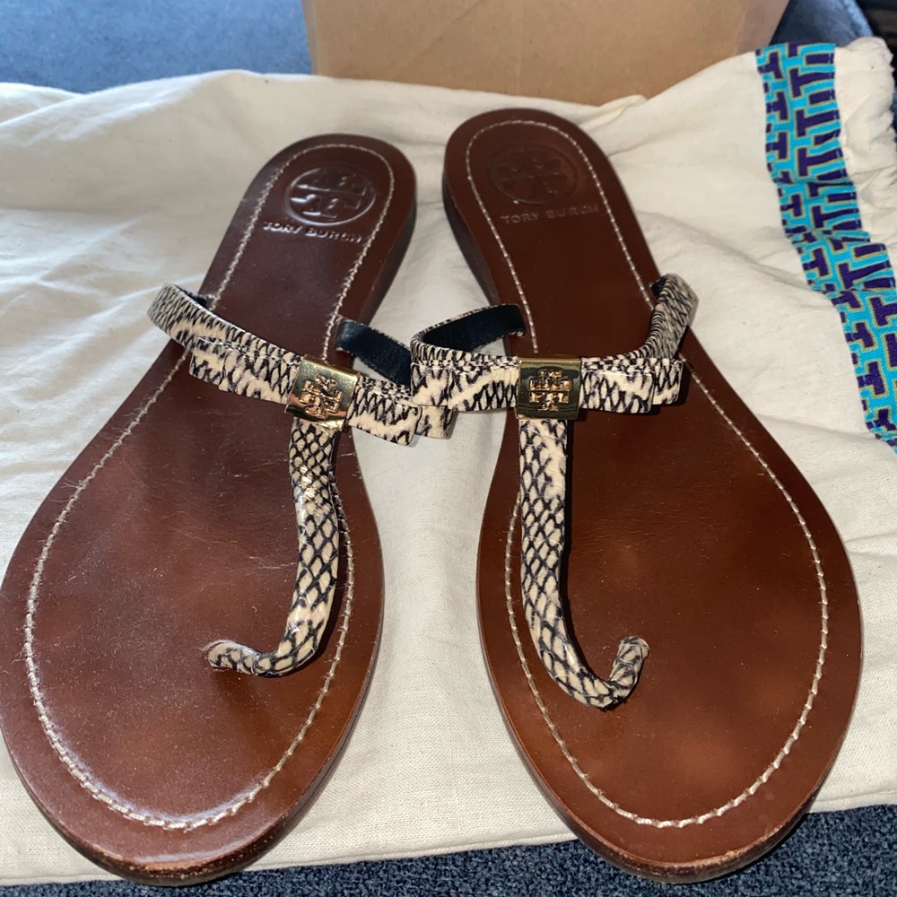Authentic Tory Burch flip flops.
